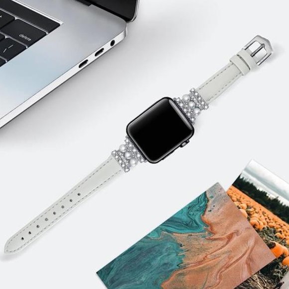 NEW White Pearl Apple Watch Band